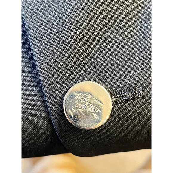 Burberrys Vintage Black Silver Button Wool Sport Coat Blazer 45L - Picture 7 of 13